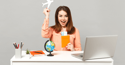 happy office woman